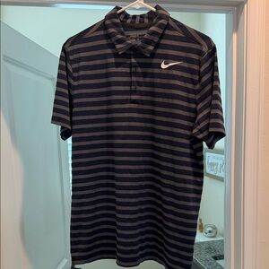 Nike Men's Dri-Fit Navy Striped Golf Polo